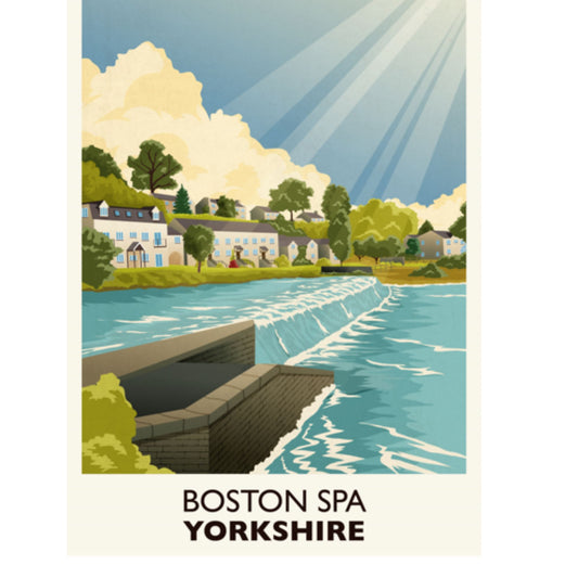 Boston Spa Weir - Greetings card